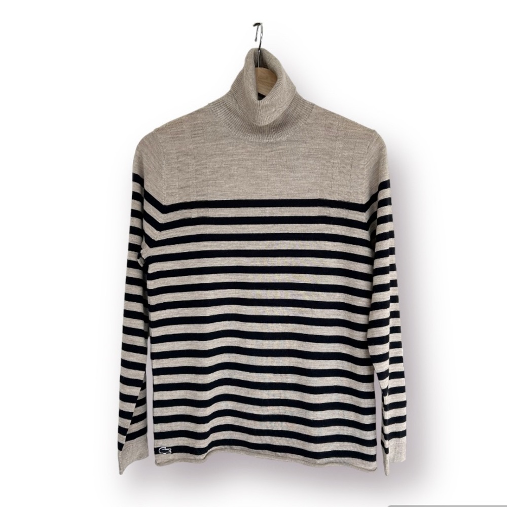 Lacoste Merino Wool Striped Turtleneck 36 (US XS)